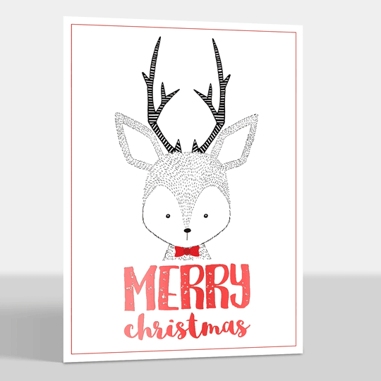 Holiday Deer Foil Folded Holiday Cards